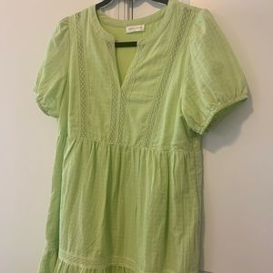 Green baby doll dress